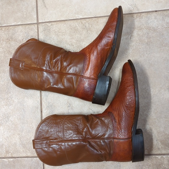 Vintage Nocona Smooth Ostrich - 10.5D Cognac - Picture 4 of 12